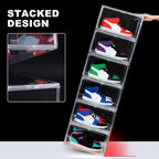 NYZE 3 Pack Acrylic Shoe Boxes Side Open, Shoe Storage Organizer - Image 5