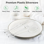 360 Count Extra Heavy Duty Clear Plastic Forks and Spoons, 180 Forks & 180 - Image 3