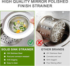 3pcs Heavy Duty Stainless Steel Slop Basket Filter Trap, 4.5" Top / 2.95" Mesh - Image 3