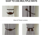 Magnetic Curtain Tiebacks 4 Pack Outdoor Rope Curtain Tie Backs Decorative - Image 5
