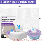 100 Commode Absorbent Pads for Bedside Commode Liners, Disposable Commode - Image 7