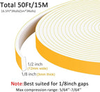 White Strong Adhesive Foam Tape, High Density Door Insulation Weather - Image 5