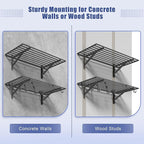 2-Pack 2x4ft Garage Shelving Wall Mounted, 400LB Capacity - Image 6