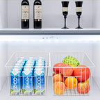 16inch Freezer Storage Organizer Baskets, Household Wire Refrigerator Bins - Image 7