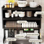 Dish Drying Rack 4 Tiers with Cover, Keep Kitchen Sink Shlef Organized - Image 2