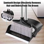 Broom and Dustpan Set with Long Handle and 6 Bonus Cleaning Tools, Upright - Image 5