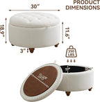 30Inch Round Storage Ottoman - Image 2
