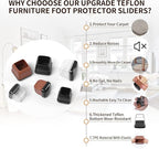 Ezprotekt 24 Pcs Clear Chair Leg Sliders - Image 8