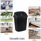 6 Gallon Swing Top Trash Can Outdoor and Indoor Recycle Bin, Plastic Garbage Can - Image 7