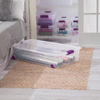 Sterilite 4-Pack 60 Quart ClearView Latch Box, Wheeled Underbed Organizer Bins - Image 6