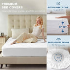 Waterproof Mattress Protector, California King Size Mattress Pad Fitted 6"-18" - Image 4