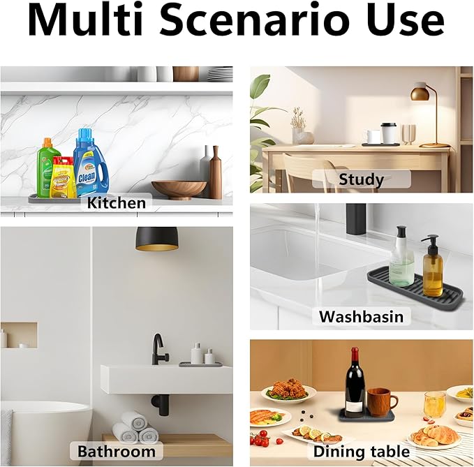 Mofason Silicone Soap Tray, Bathroom Kitchen Finishing Tray, Kitchen Sink - Image 7