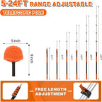 30FT Reach Cobweb Duster with Extension Pole, High Ceiling Long Duster with - Image 3