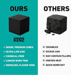 KENZ Charcoal Cubes, 25mm Low Ash Coconut Charcoal Briquettes, 100% Natural - Image 5