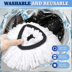 2 Pcs Mop Scrub Brush Head and 1 Mop Base Part Part Replacement Compatible - Image 4