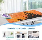 Orange Halloween Bat Castle 01 Ironing Mat - Image 5