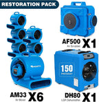 MOUNTO Water Damage Restoration Combo Package 6x Air Mover 1x Air Scrubber 1x - Image 2