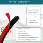 Rectangle Foam Rubber Seal, Self-Adhesive EPDM Foam Rubber Weather Stripping - Image 3