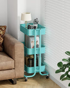 Pipishell 3-Tier Metal Rolling Utility Cart, Heavy-Duty Storage Cart - Image 3