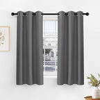 PONY DANCE Grey Short Blackout Curtains by PONYDANCE