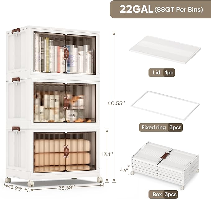 Jalove 88QT Plastic Storage Bins - Image 2
