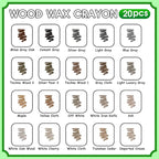 Furniture Markers Touch Up, 20 Colors Wood Filler Sticks, Wood Wax Crayons - Image 2