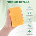 12-Pack Kitchen Sponges, Condense Eco Cellulose Non-Scratch Scrub Heavy Sponge - Image 2