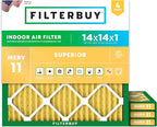 Filterbuy 14x14x1 Air Filter MERV 11 Allergen Defense Replacement, by Filterbuy