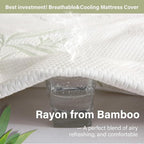 Full Size Mattress Protector Waterproof Mattress Pad Washable Bamboo Rayon - Image 4