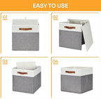 DULLEMELO Storage Cubes 13 inch, Collapsible Sturdy Cube Storage Bins - Image 4