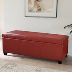 BELLEZE Storage Faux Leather Ottoman, 47 Inch Bench Bedroom Bench by BELLEZE