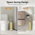 Gold Toilet Brush and Holder，Extra Long Handled Toilet Brush - Image 7