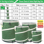 16-Gallon Collapsible Trash Can Hard-Shell Bottom Yard Garden Bag - Image 9