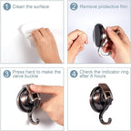 Suction Cup Hooks for Shower, Glass Door, Tile – Loofah, Bath Robe Hook Holder - Image 4