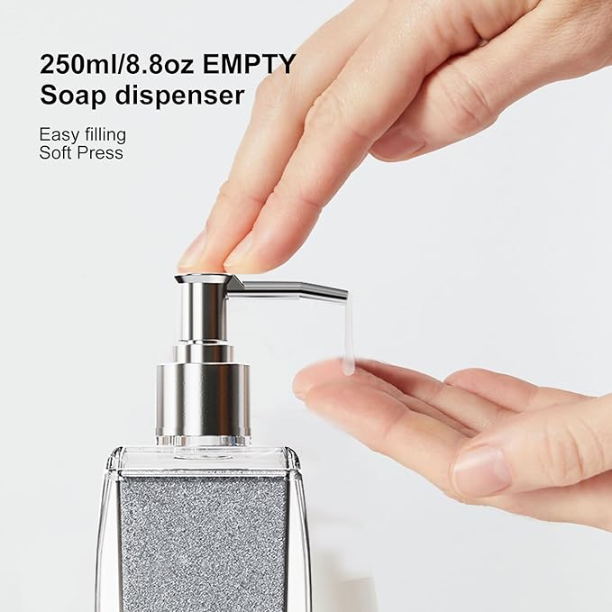 Pink Soap Dispenser with Refillable Plastic Pump - Image 9