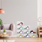 Large Shoe Boxes Clear Plastic Stackable, 8 Pack Drop Side Shoe Storage - Image 5