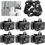 3-H Stainless Steel Broom Holder Wall Mount 6-Pack- Heavy Duty Mop Organizer by 3-H