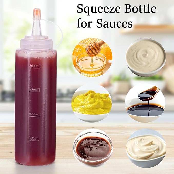 Condiment Squeeze Bottles Ketchup Dispenser, 6 Pack 8oz Squeeze Bottles - Image 5
