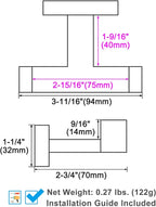 Angle Simple Bathroom Towel Hooks, Stainless Steel Shower Double Robe Coat Hooks - Image 9