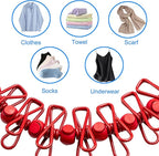 2 Pack Camping Clothesline Portable 12 Clothespins, Retractable Clothes Line - Image 4