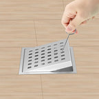 6 Inch Square Shower Drain Chrome, Bathroom Floor Drain, Stainless Steel Drain - Image 2