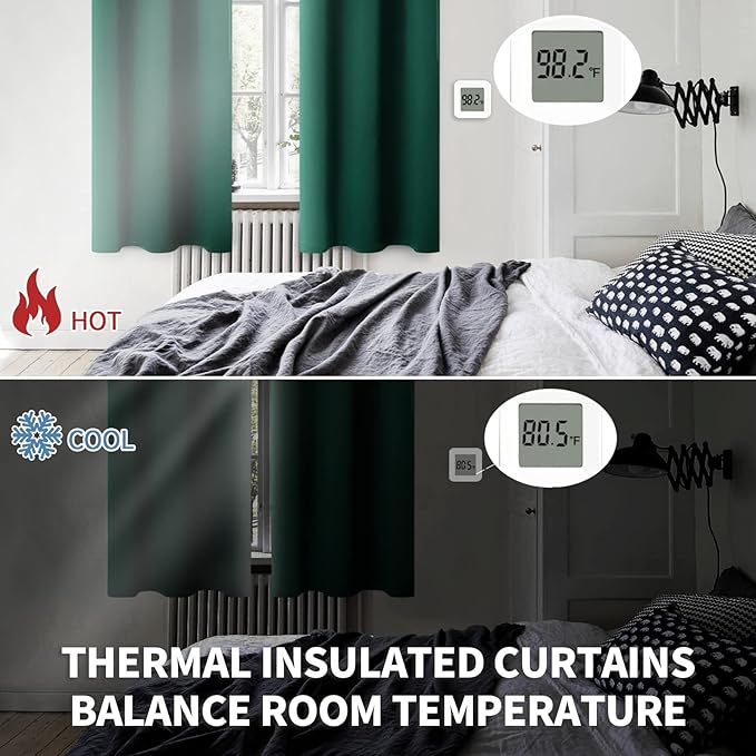 BGment Short Blackout Curtains for Bedroom Window 45 Inch Length - Image 3