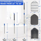 Tile Tub Scrubber Brush with 52-inch Adjustable Long Handle 3-in-1 Rotatable - Image 2