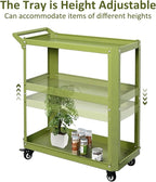 3 Tier Rolling Tool Cart with Lockable Silent Wheels, 330 LBS Capacity - Image 7