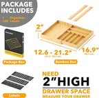 SpaceAid Bamboo Silverware Drawer Organizer - Image 4