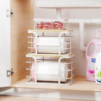 2 Pack Stackable Storage Kitchen Laundry Pantry Organizers, Trash Bag Holder - Image 4