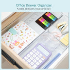 6 Pack Large Clear Plastic Drawer Organizer Trays, Desk Drawer Organizers and - Image 4