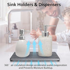 Set of 3 Diatomite Hand Soap Holder, Water Absorbing Stone Tray - Image 3