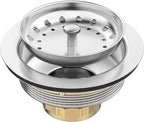BOTEMY Stainless Steel Sink Drain Strainer Kit 3-1/2 inch Kitchen Drain Assembly by BOTEMY