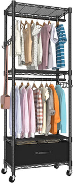 Clothes Rack, Clothing Rack for Hanging Clothes, 4 Tiers Adjustable Closet by VyGrow